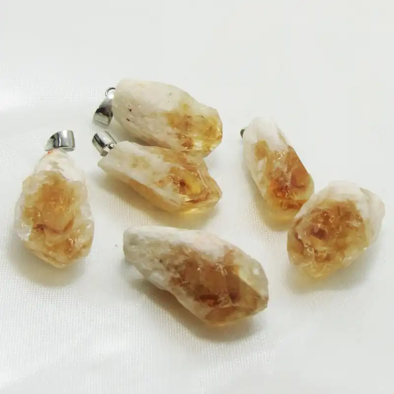 آویز گردنبند مدل بلور سنگ سیترین