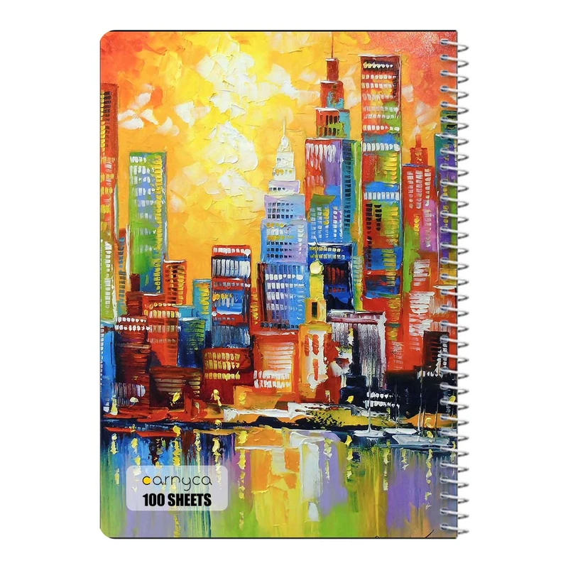 دفتر شطرنجی 100 برگ سیمی کارنیکا طرح نقاشی های آبرنگی Watercolor Paintings کد 11791