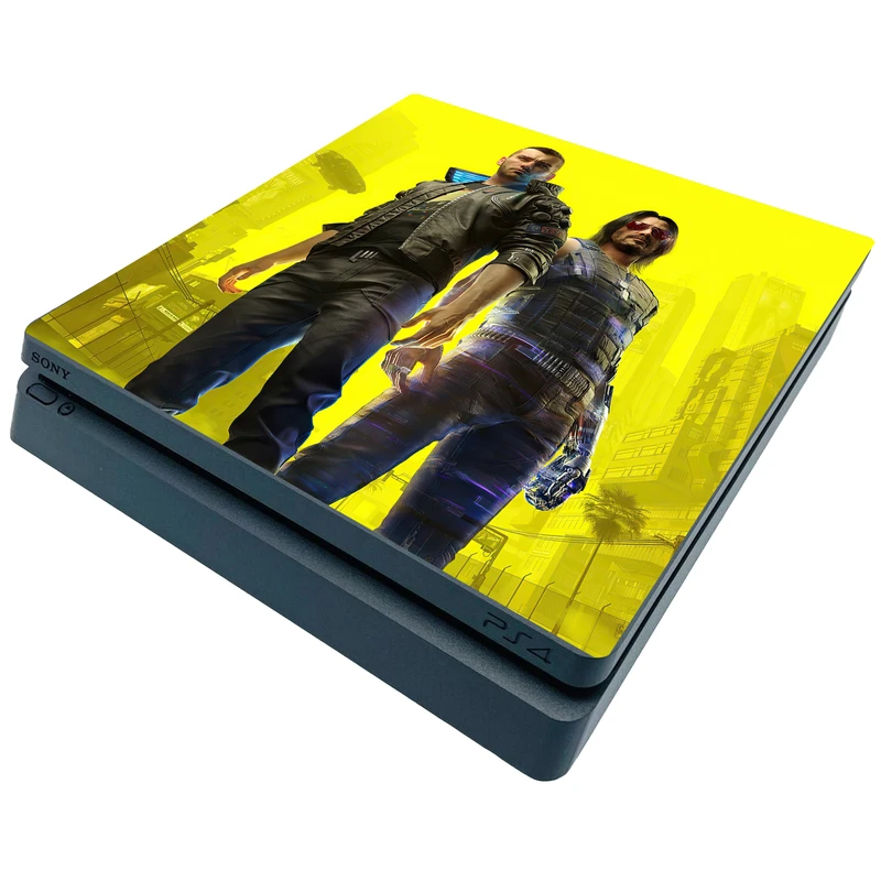 برچسب کنسول پلی استیشن 4 اسلیم مدل سایبرپانک 4k کد 77