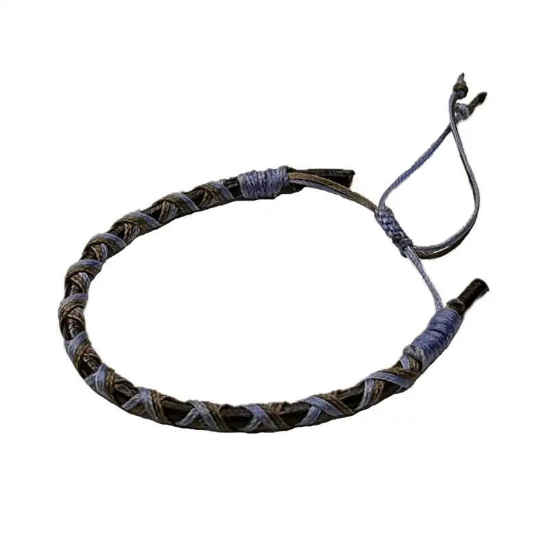 دستبند مدل چرم و نخ