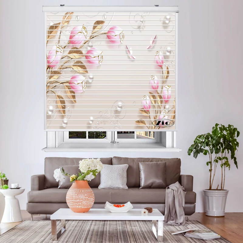 پرده زبرا زیو مدل سیلوئت 3D1335 سایز 150x150 سانتی متر