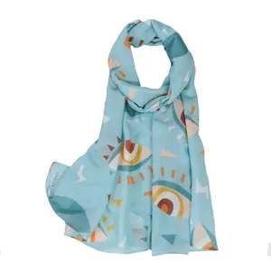 شال زنانه مدل نخی شاد و تابستونی طرح چشم کد ana-2350