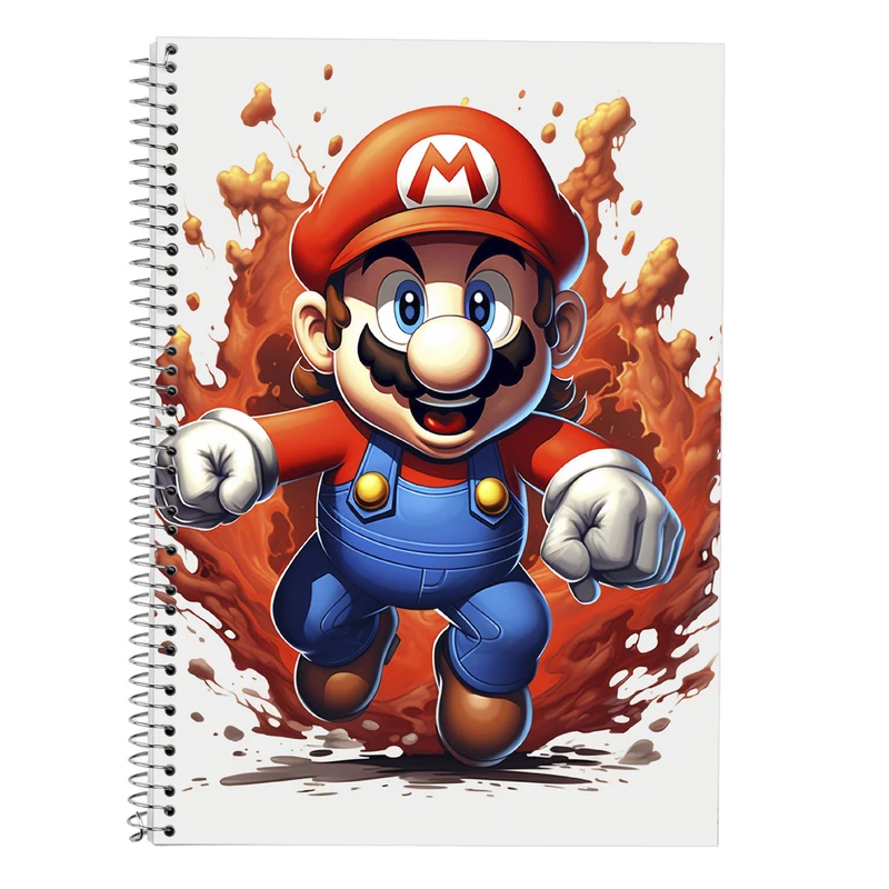 دفتر زبان 50 برگ مدوپد مدل دوخط طرح سوپرماریو super mario کد DF2863