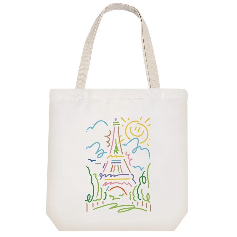 ساک خرید پارچه ای خندالو طرح برج ایفل مدل توت بگ کد 7020