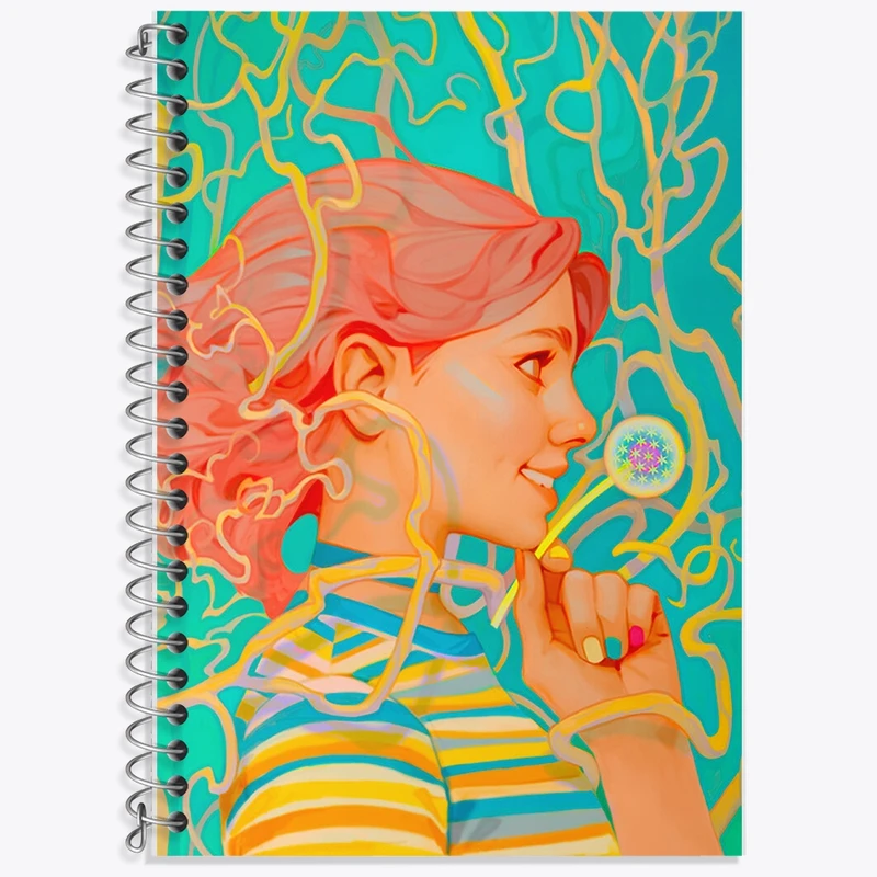 دفتر زبان 50 برگ خندالو مدل سه خط طرح دخترانه کد F215