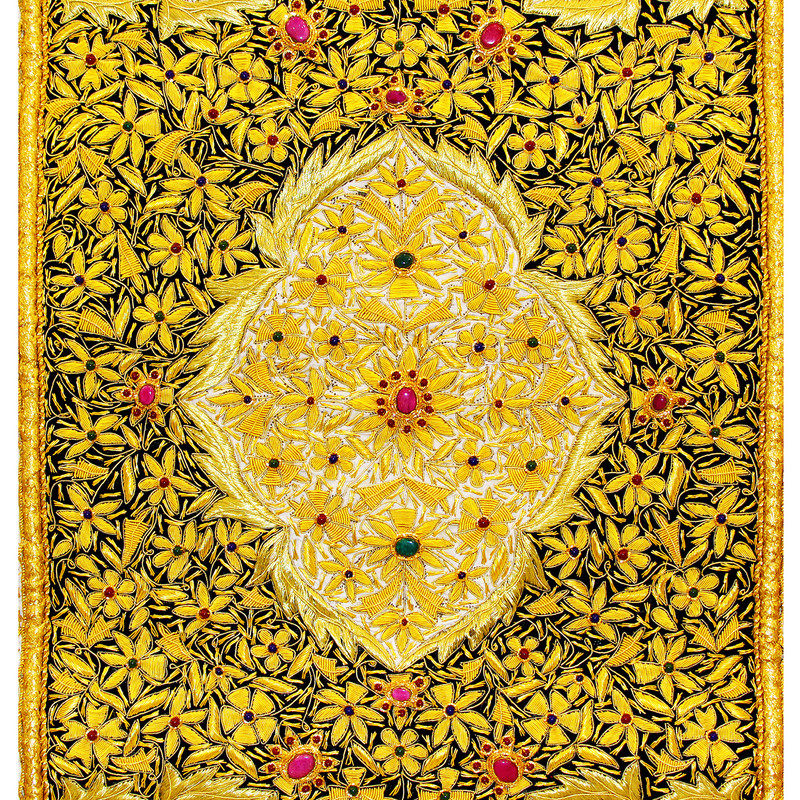 فرش جواهر دستبافت زرموند یک متری مدل Grand کد 2