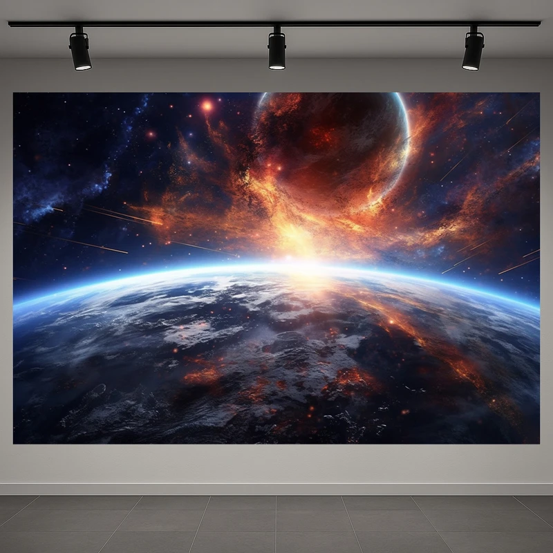 پوستر پارچه ای طرح مخمل زمین مدل شهاب سنگ کد AR3060441