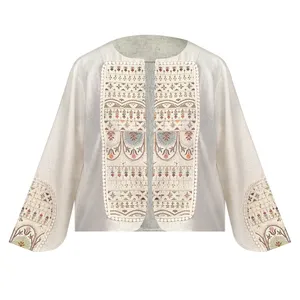 کت رسمی زنانه مدل لینن خرج کار هندی کد AK1392 