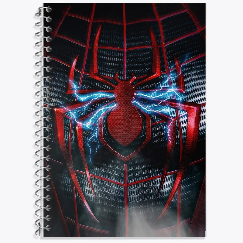 دفتر زبان 50 برگ خندالو مدل سه خط طرح مرد عنکبوتی (Spider Man) کد F2439