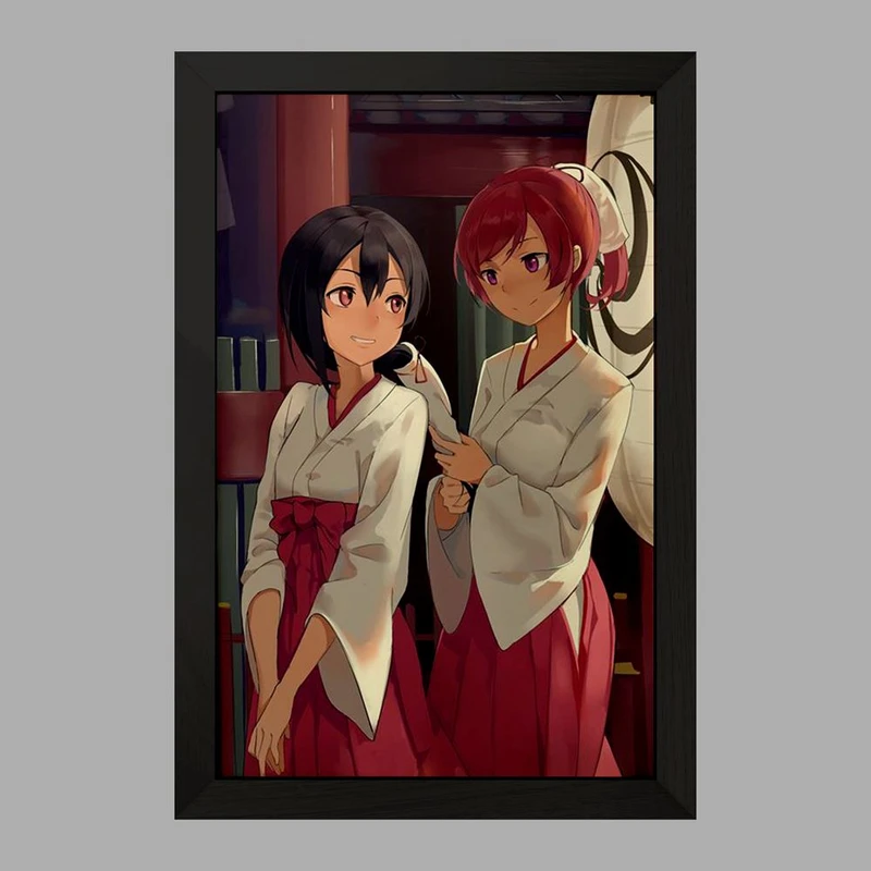 تابلو خندالو مدل یازاوا و نیشیکینو انیمه مادوکا مجیکا Madoka Magica  کد 18411