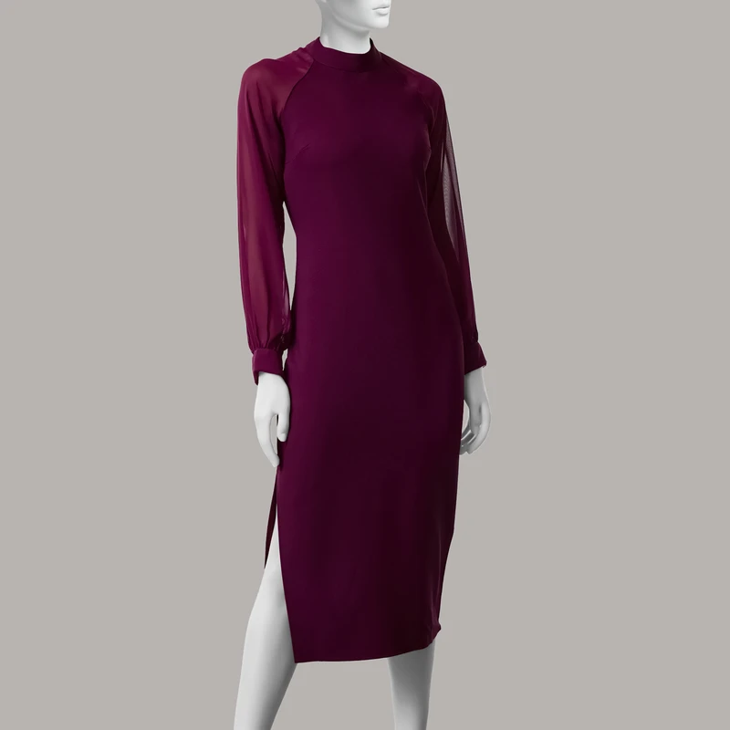 پیراهن یقه ایستاده زنانه مدل 832569169 طرح ترندیول