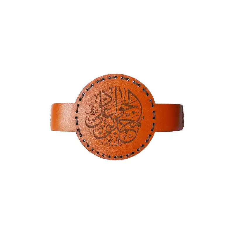 بازوبند مردانه طرح یا جواد  مدل چرمی گرد  CB