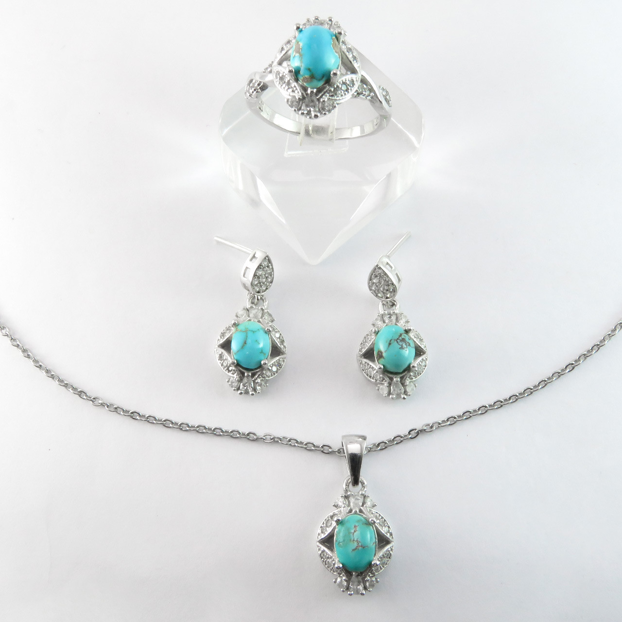 نیم ست نقره زنانه کد AV036-2