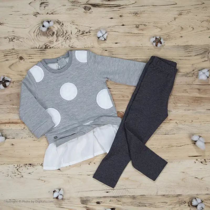 ست تونیک و شلوار نوزادی دخترانه ایندیگو مدل 2501946-93