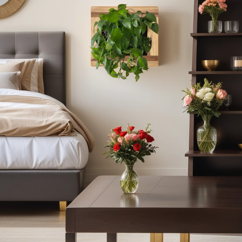 استند گلدان مدل دیواری طرح گرین وال ۴ گلدان