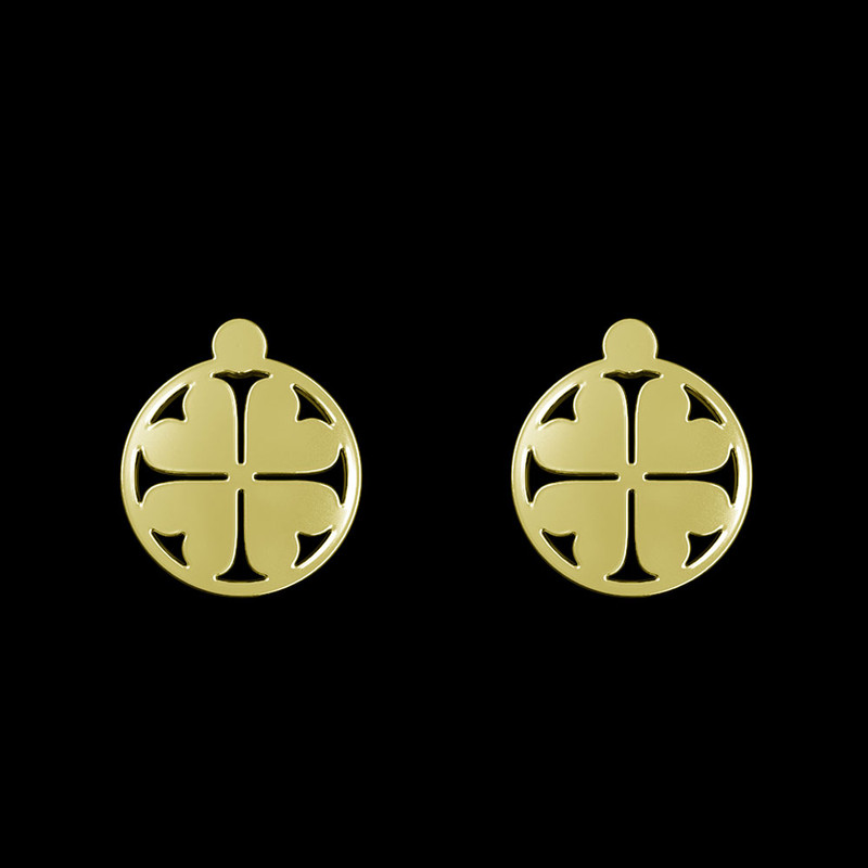 گوشواره طلا 18 عیار زنانه مدوپد مدل گل کد GA1-11009