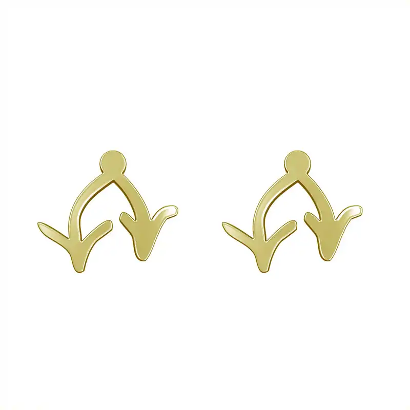 گوشواره طلا 18 عیار زنانه مدوپد مدل هندسی کد GA1-16147