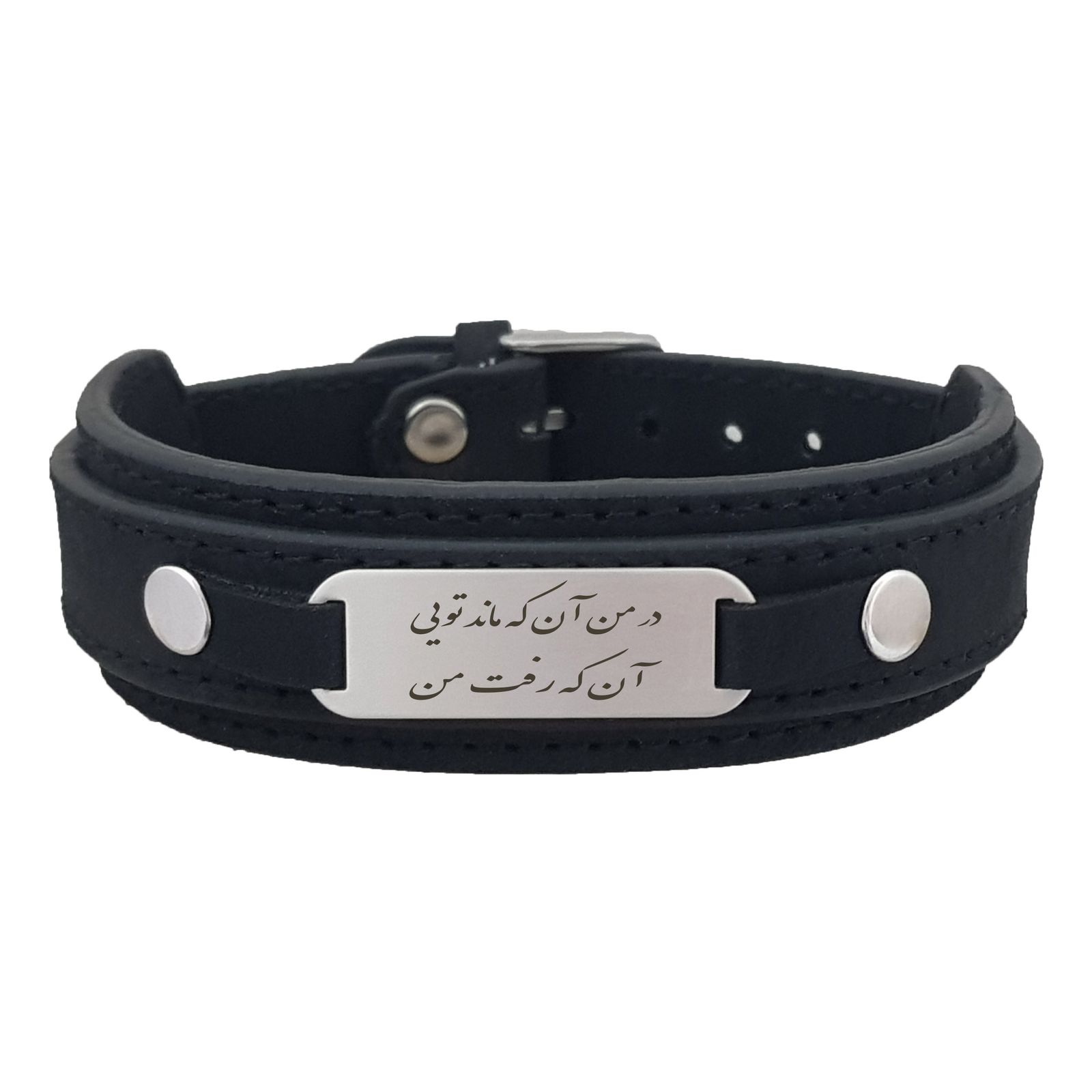 دستبند نقره مردانه ترمه ۱ مدل در من آن که ماند تویی کد Dcsf 6027 -  - 1