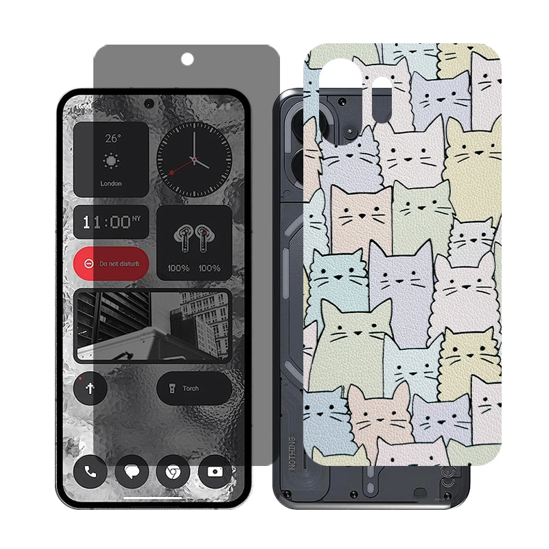 محافظ صفحه نمایش حریم شخصی گلس مدل Together مناسب برای گوشی موبایل ناتینگ 2 Phone به همراه برچسب پوششی پشت گوشی