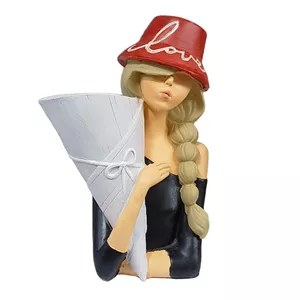 مجسمه مدل دختر کلاهی گلدان به دست کد MOD201