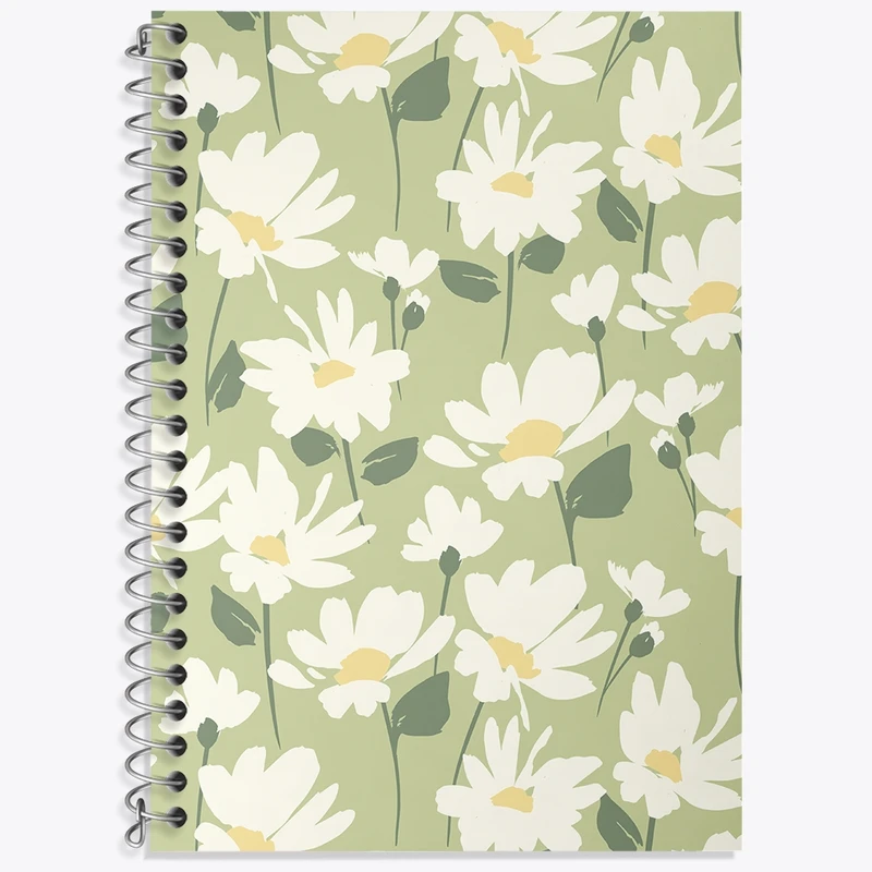 دفتر زبان 50 برگ خندالو مدل سه خط طرح گل گلی کد N566