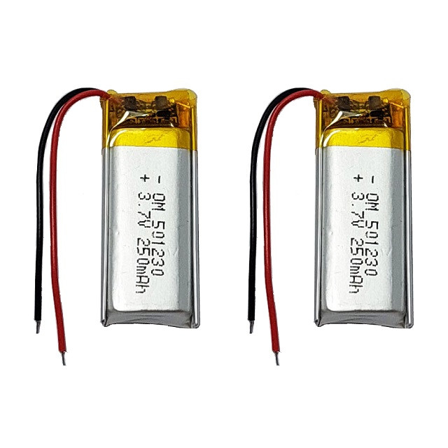 باتری لیتیومی قابل شارژ مدل OM-501230 ظرفیت 250 میلی‌آمپرساعت بسته 2 عددی 