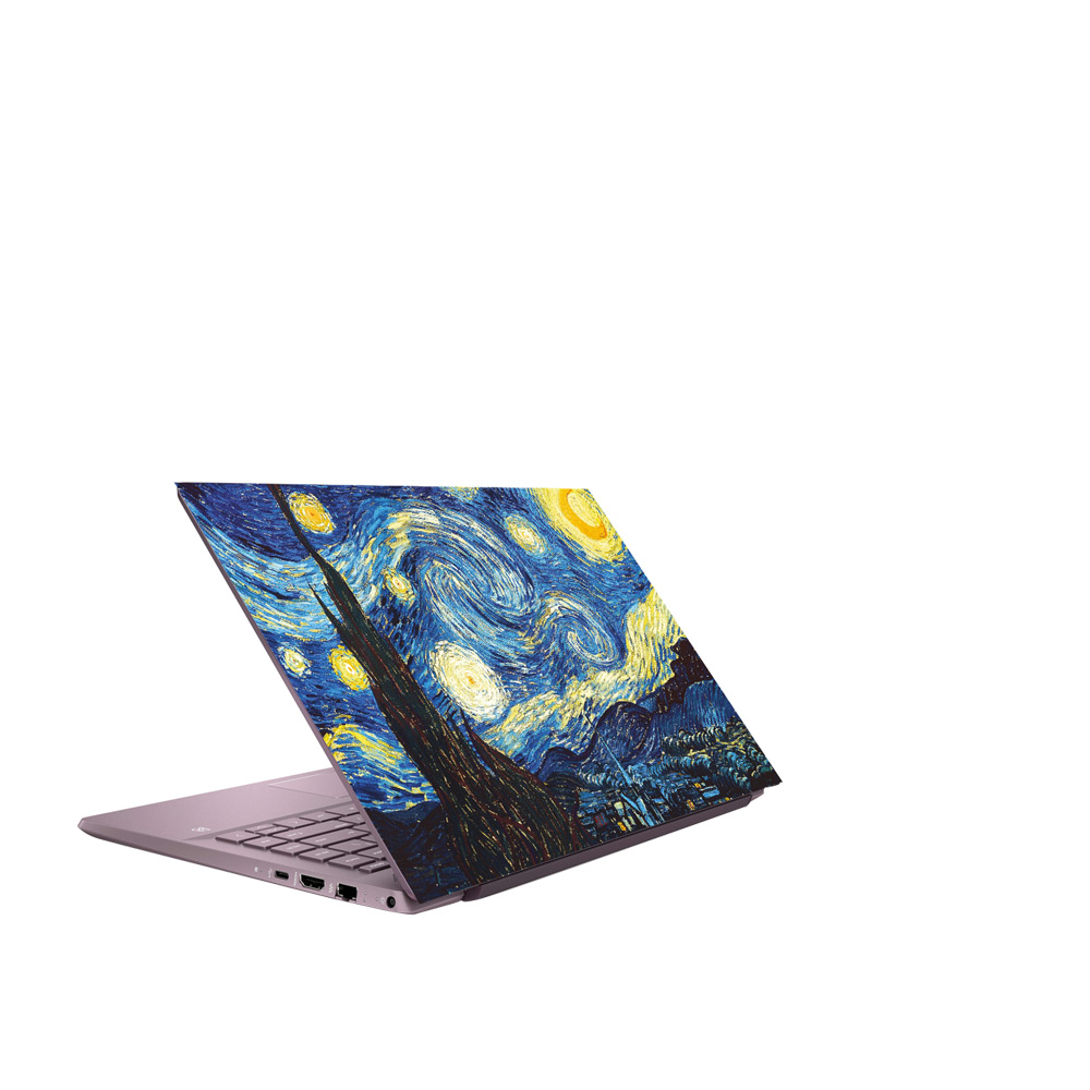 استیکر لپ تاپ گراسیپا طرح شب پر ستاره مناسب برای لپ تاپ 15 اینچی به همراه برچسب حروف فارسی کیبورد