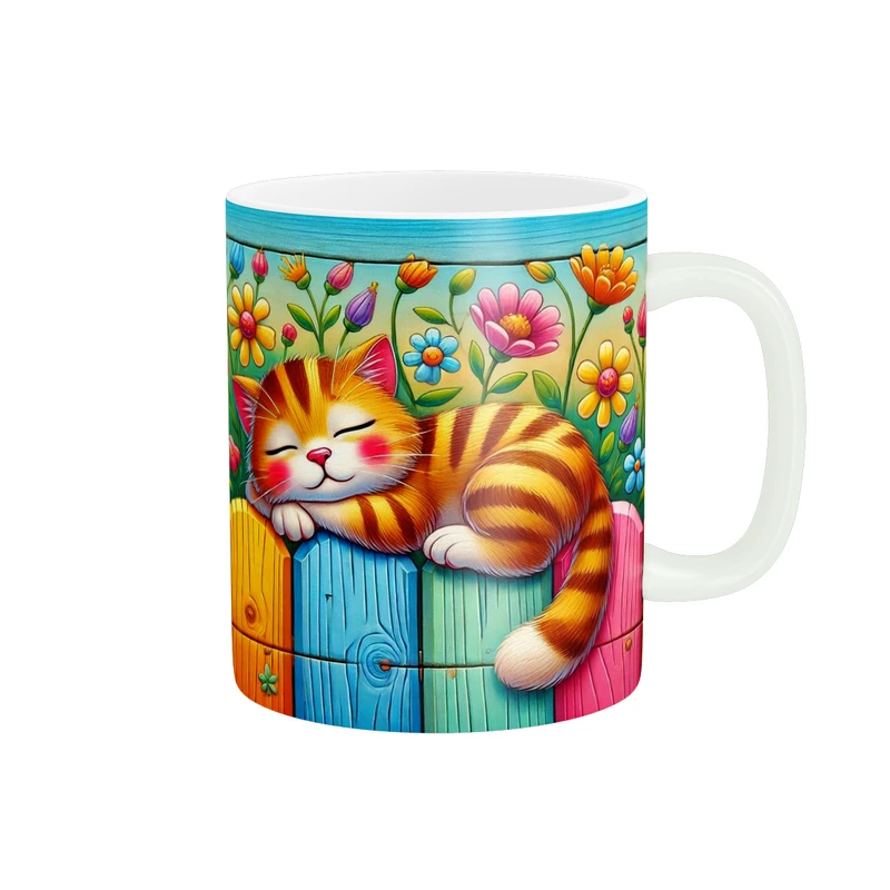   ماگ پاد آفرین طرح گربه کارتونی کد 3907