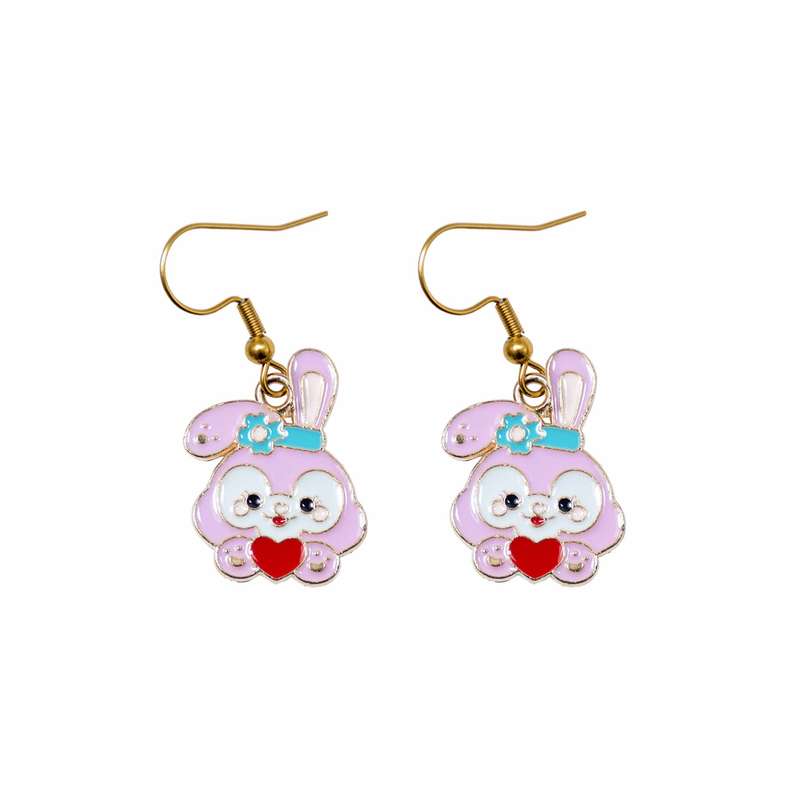 گوشواره دخترانه مدل خرگوش قلب دار گوشواره دخترانه مدل خرگوش قلب دار