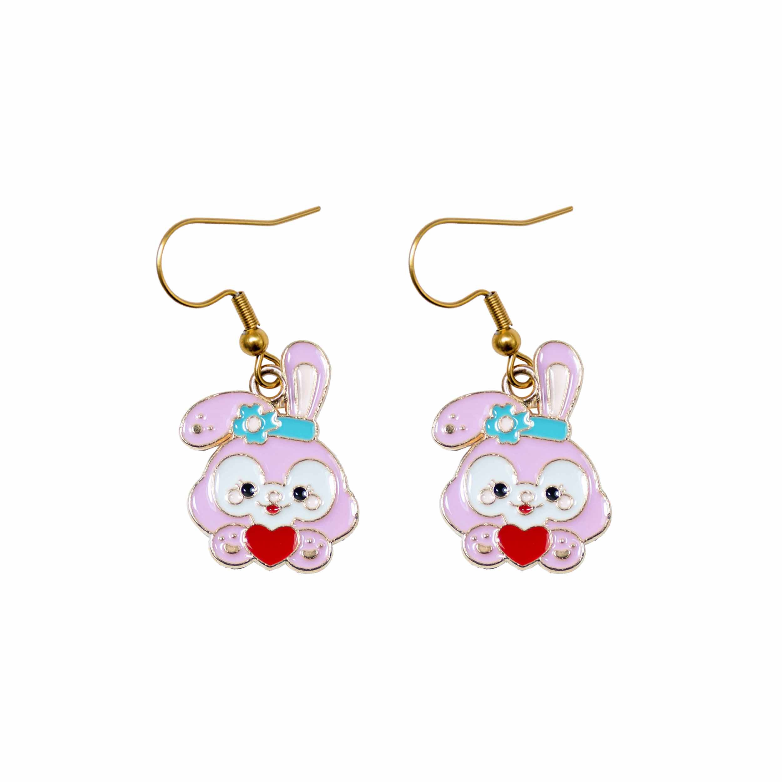 گوشواره دخترانه مدل خرگوش قلب دار گوشواره دخترانه مدل خرگوش قلب دار