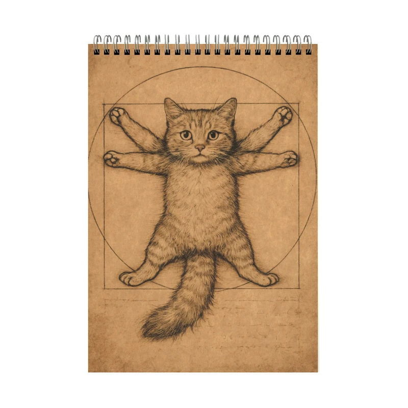 دفتر طراحی 40 برگ مدل میو طرح نخودی کد A4