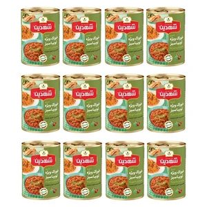 کنسرو خوراک ویژه لوبیا سبز شهدین - 370 گرم بسته 12 عددی