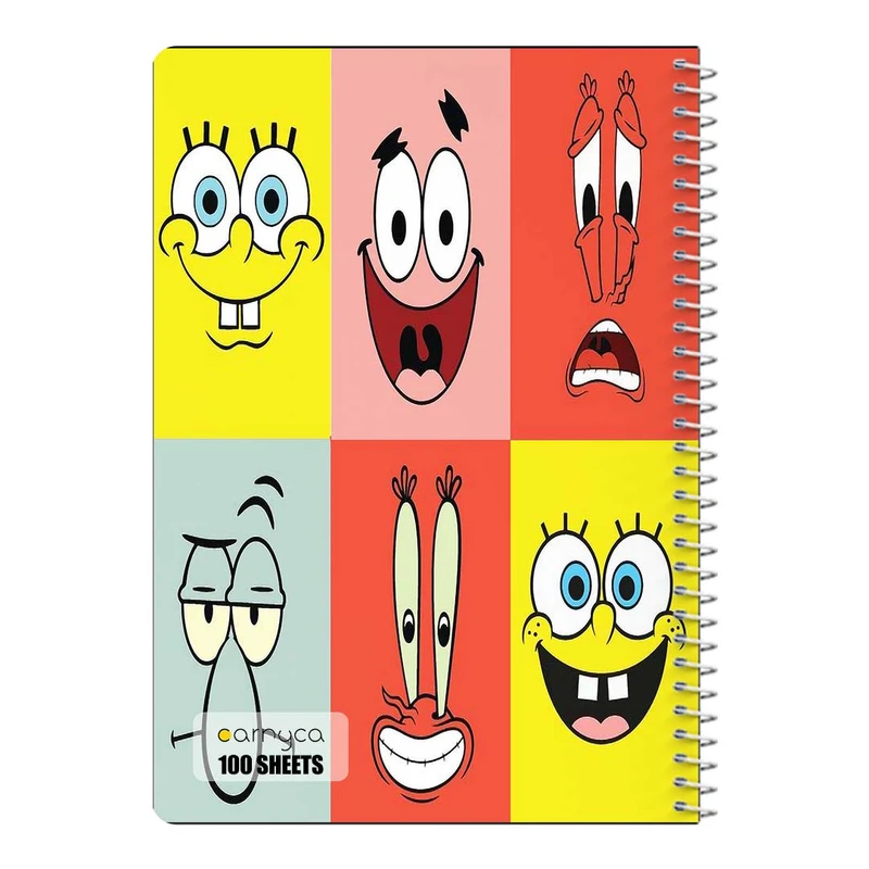 دفتر مشق 100 برگ سیمی کارنیکا طرح باب اسفنجی spong bob کد 91166