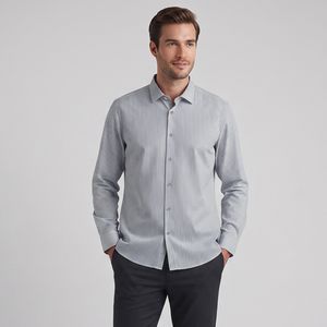 پیراهن آستین بلند یقه برگردان با تنخور معمولی (regular fit) مردانه دیجی استایل اسنشیال مدل 314