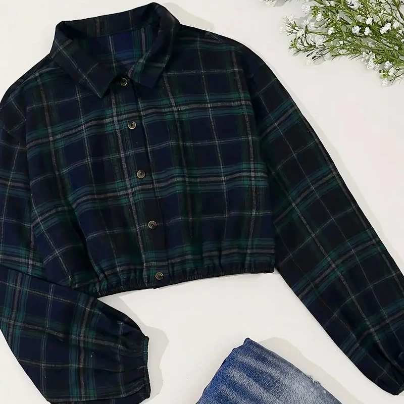 عکس شماره 3 : کراپ کت زنانه مدل پشمی چهارخانه