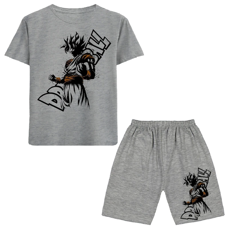 ست تی شرت و شلوارک پسرانه مدل انیمه A75