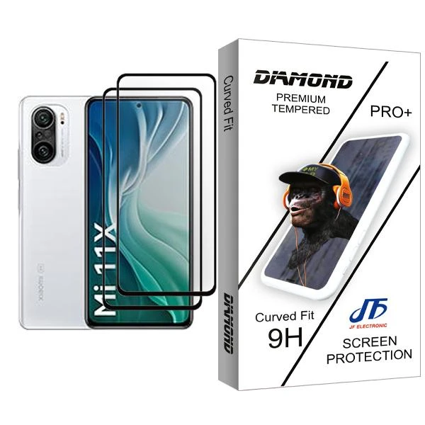 محافظ صفحه نمایش جی اف مدل Diamond Glass MIX002 مناسب برای گوشی موبایل شیائومی Mi 11X بسته دو عددی