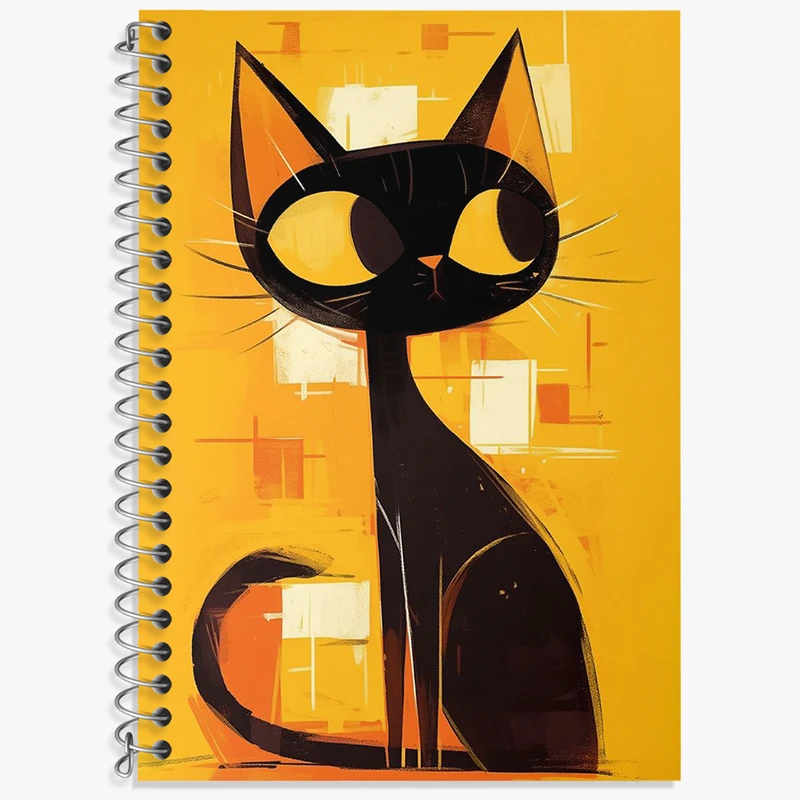 دفتر نت موسیقی 50 برگ خندالو طرح گربه سیاه بامزه کد N1869