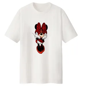 تی شرت لانگ  آستین کوتاه زنانه مدل میکی موس کد LL92 S