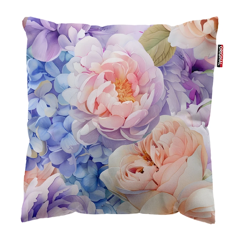 کوسن پاد آفرین مدل مینیمال طرح گل و برگ کد PK303476 سایز 30*30 سانتی متر