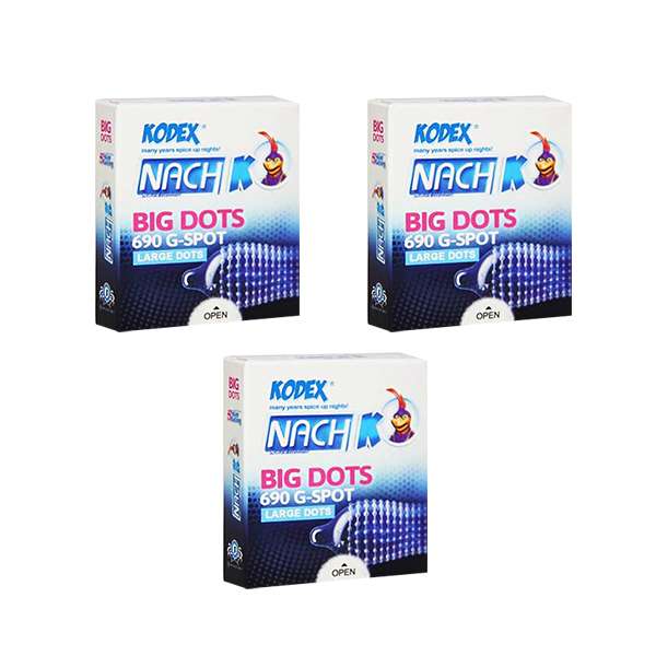 کاندوم تاچ کدکس مدل BIG DOTS  مجموعه 3 عددی