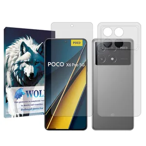 Wolf transparent Screen Protector Suitable for Xiaomi Poco X6 Pro Mobile Phone with Back Protector