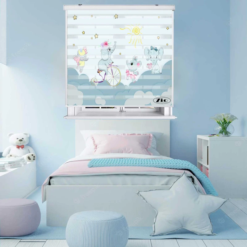 پرده زبرا زیو کد K3048 سایز 150X150 سانتی متر