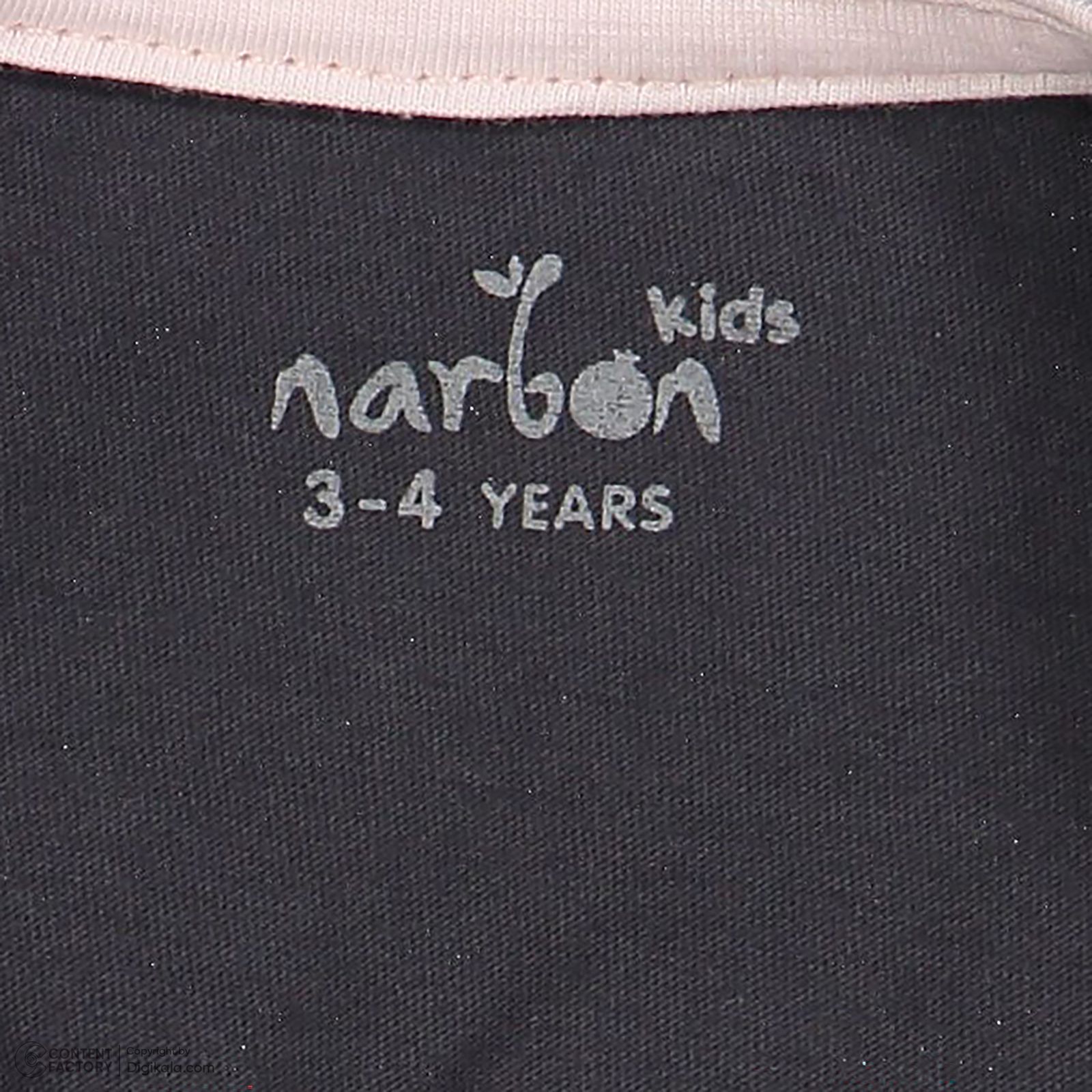 ست تی شرت و شلوار دخترانه ناربن مدل دایناسور رنگ طوسی - - 7