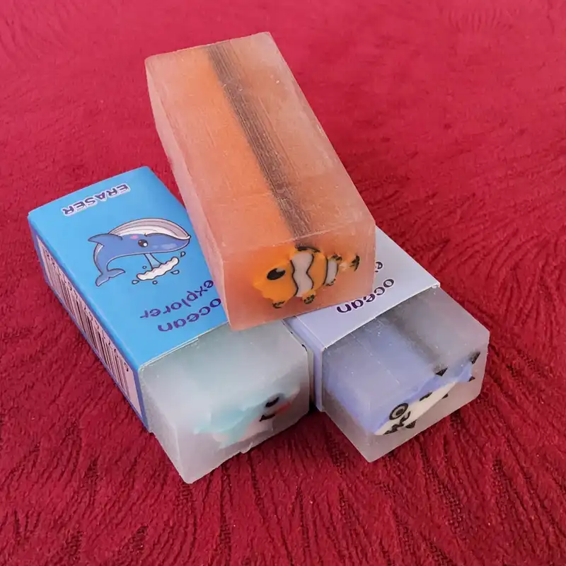 پاک کن مدل مغزدار ماهی مجموعه 3 عددی