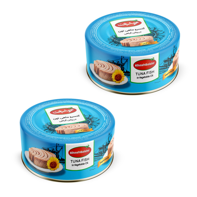 کنسرو ماهی تون در روغن گیاهی خوشبخت - 180 گرم بسته 2 عددی