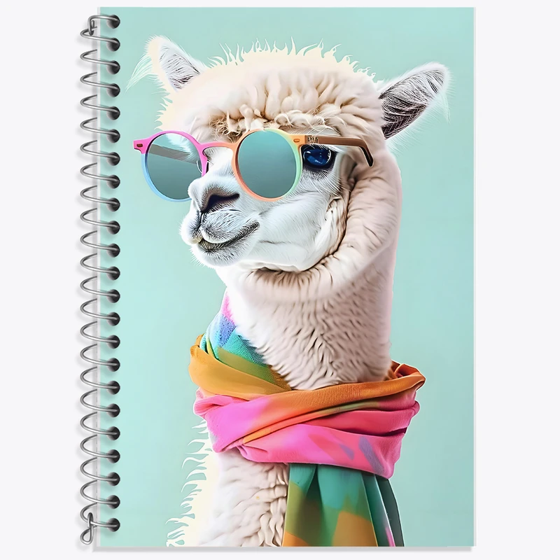 دفتر زبان 50 برگ خندالو مدل سه خط طرح لاما کیوت کد N3866