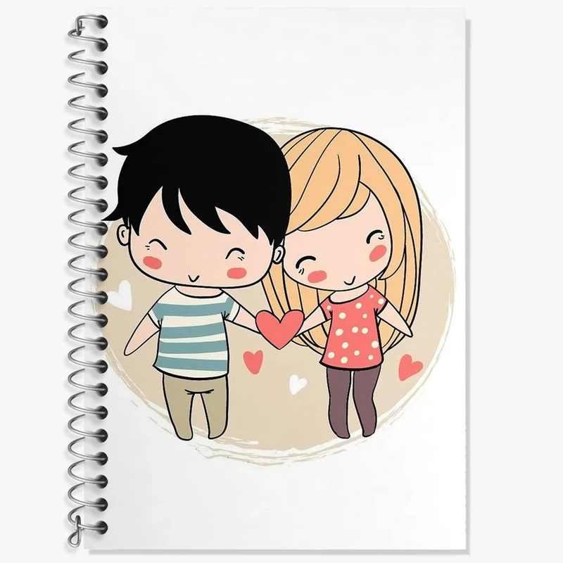 دفتر زبان 50 برگ خندالو مدل سه خط طرح عاشقانه کد 27107