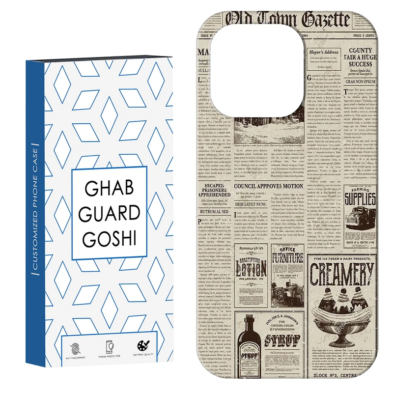 کاور قاب گارد گوشی طرح روزنامه کد Dimo-691 مناسب برای گوشی موبایل اپل  IPHONE 15 PRO 