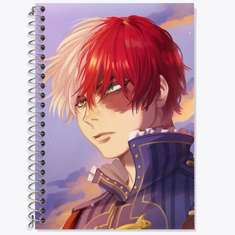 دفتر زبان 50 برگ خندالو مدل سه خط طرح شوتو تودوروکی انیمه آکادمی قهرمان من My Hero Academia کد 23490